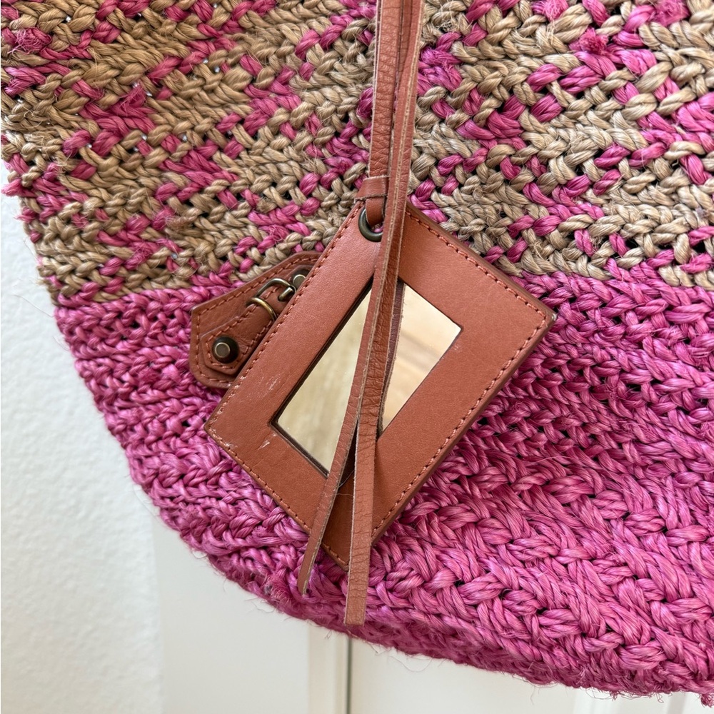 Balenciaga Raffia Panier Two-Toned Tote in Pink/Natural - Picture 9 of 9